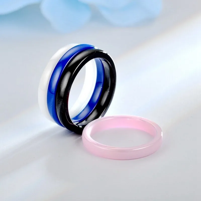 Meetvii 3mm Ceramic Rings for Men Women Minimalist Simple Unisex Thin Tail Rings Anti-Allergy Never Fade