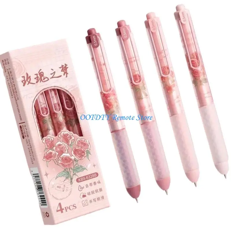 4 قطعة قلم جل قابل للسحب سريع الجفاف 0.5 مللي متر أداة الكتابة المكتبية للطلاب الكبار كتابة المجلات اللوازم المكتبية #3