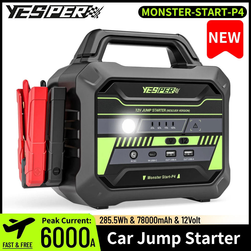 Jump Starter 12V Diesel - YESPER MONSTER P4 6000A Jump Starter