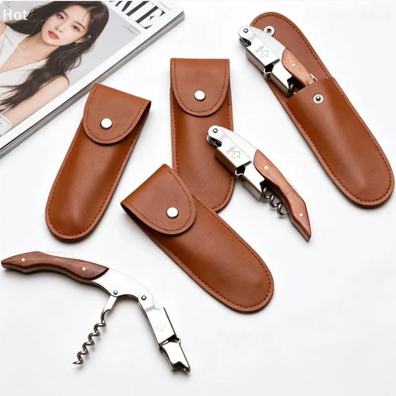Portable PU Leather Bottle Opener Leather Case Pouch Bag Design Wine Tool Pouch Bottle Opener Sheath OutdoorFurnishing world