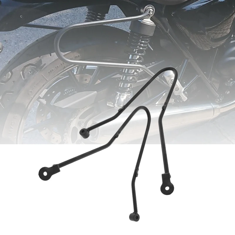 

1 Pair Motorcycle Saddlebags Brackets Support Left And Right Side For Triumph Bonneville/SE T100 2001-2015 - Black-A33K