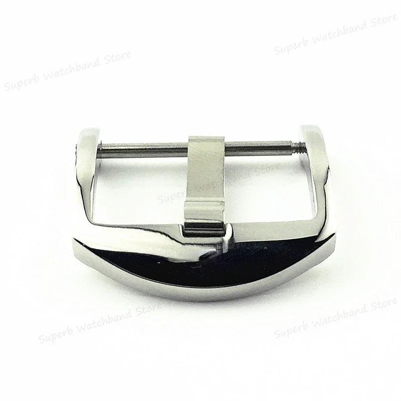 Screw Needle Buckle for Panerai Stainless Steel Solid Rubber Buckle 18 20 22mm Polished Clasp Watch Button Replacement