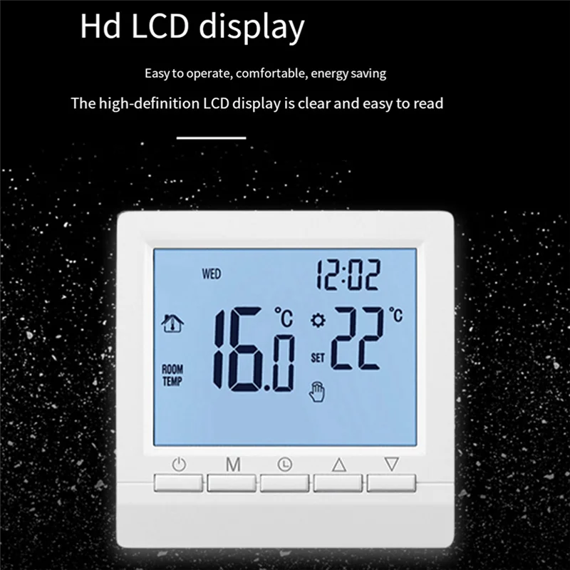 BAAD White Wall Mounted Heating Thermostat For Boilers Weekly Programmable Thermostat