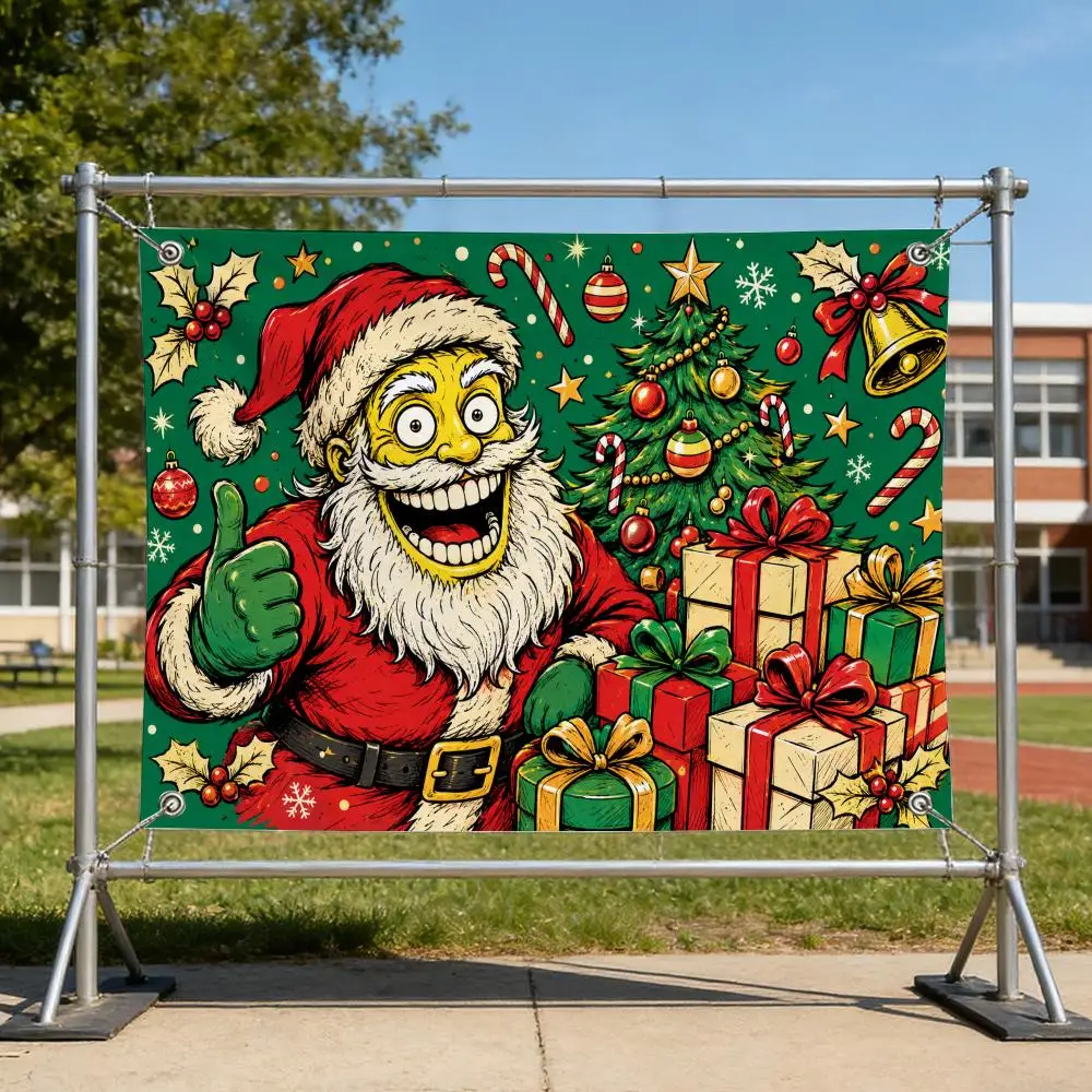 Crazy Santa Gift Carnival Series Flags Specialized for indoor and outdoor home decorations, outdoor camping, and bar parties