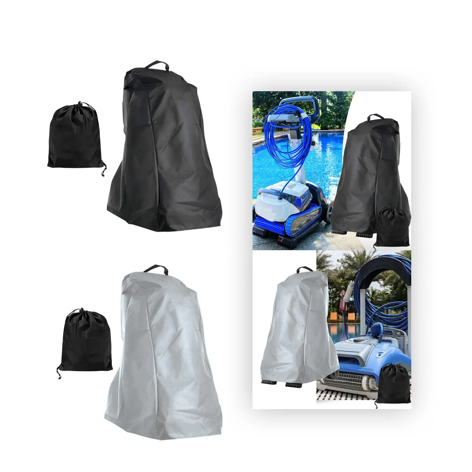 Pool Cleaner Cover Protection Waterproof Universal Cleaning with Drawstring Elastic Hem Protective Dust Cover Pool Vacuum Cover