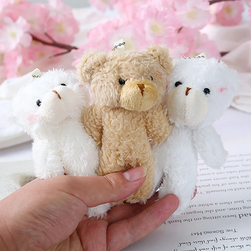 11cm Kawaii Bear Plush Doll Keychain Toys Cartoon Animal Plush Stuffed Dolls Keychain Pendant For Girl Birthday Small Gift Decor