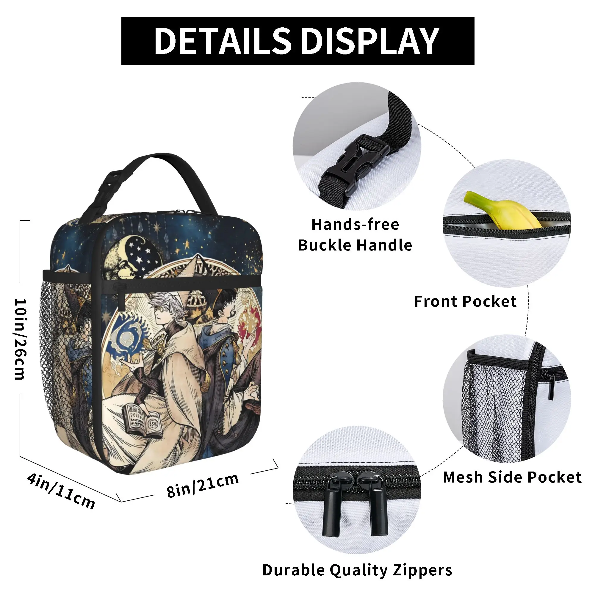 Olruggio And Qifrey Witch Hat Atelier Anime Thermal Insulated Lunch Bag for Office  Portable Food Bag Cooler Thermal Lunch Boxes