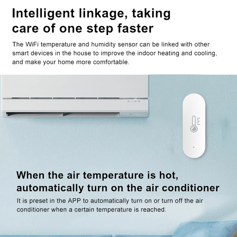 WiFi Temperature and Humidity Sensor Indoor Thermometer Hygrometer Smart Home for Tuya Smart Life Alexa