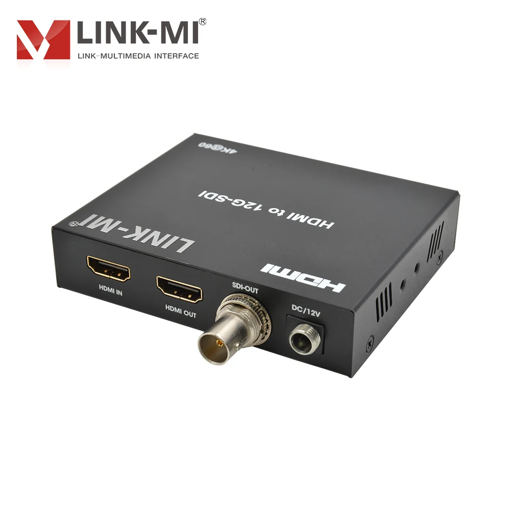 LINK-MI 12G-SDI To For Converter 4K60Hz 12Gbps Bandwidth 80m Long Distance Transmission Video Splitters Metal Housing PCM Audio