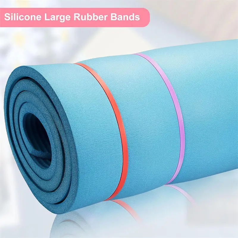 12pc Silicone Rubber Bands Elastic Rubber Wrapping Bands Extra Large Rubber Bands For Notebook Yoga Mat Beach Chair Strap