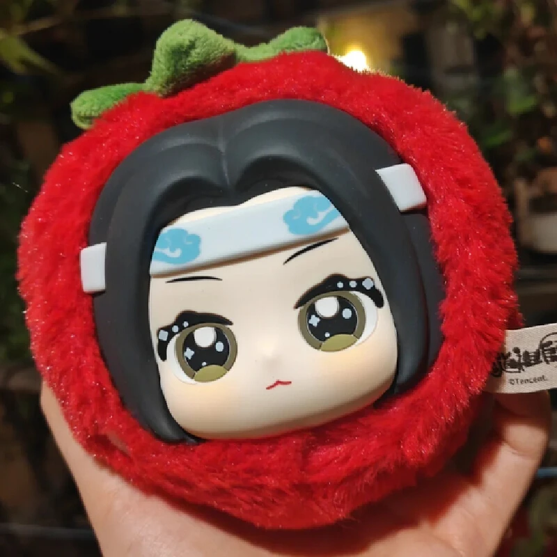 مو داو زو شي صندوق أعمى من القطيفة سلسلة ألوان الفاكهة المعطرة Mdzs أنيمي الطرفية وي Wuxian Lan Wangji الفراولة قلادة اللعب
