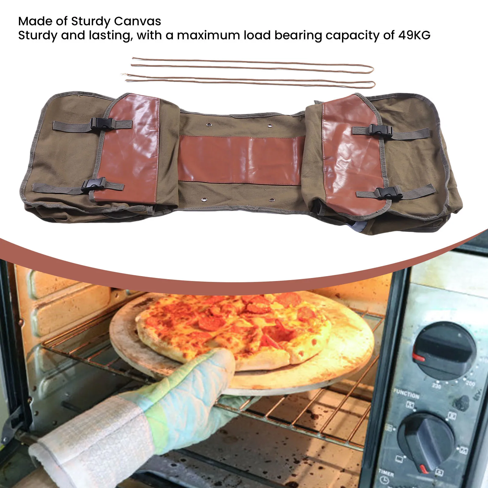 자전거 후면 랙 가방 30-35L 조절 가능한 용량 49KG 하중 지지 반사 포켓 탑 캔버스 자전거 가방 장거리 라이딩용