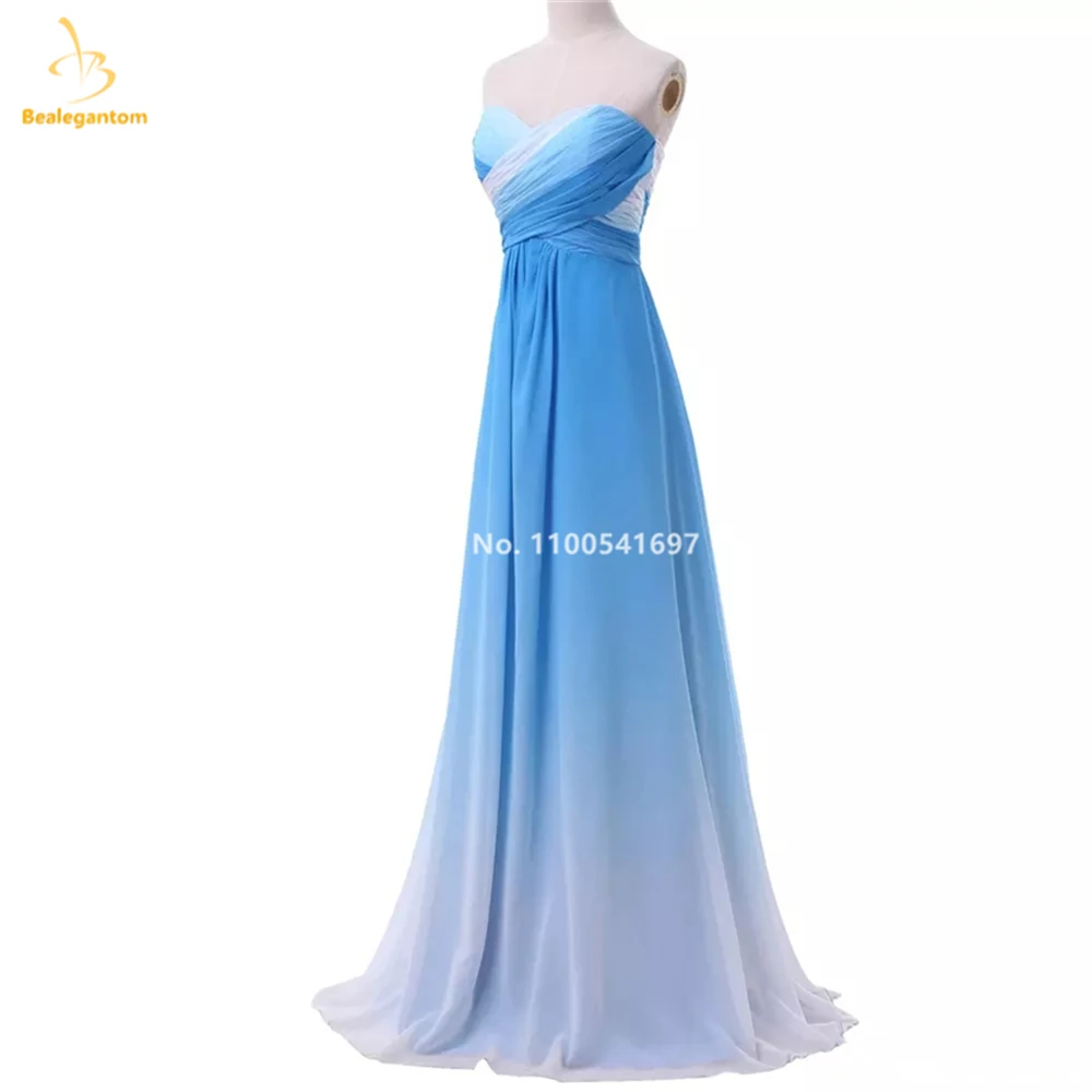 Bealegantom 그라디언트 쉬폰 댄스 파티 드레스 스팽글 페르시 긴 옹 브르 정장 이브닝 칵테일 파티 가운 Robes De Soiree QA552