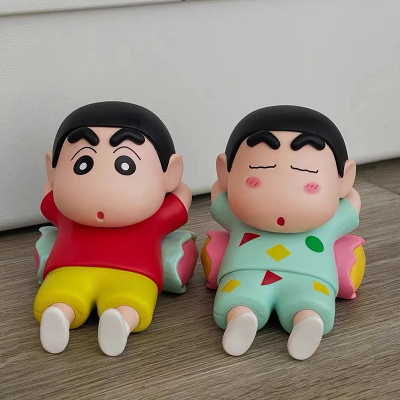 10cm Crayon Shin-chan Figures GK Pillow Nohara Shinnosuke Action Figures Mobile Phone Holder Model PVC Collection Ornament Toys