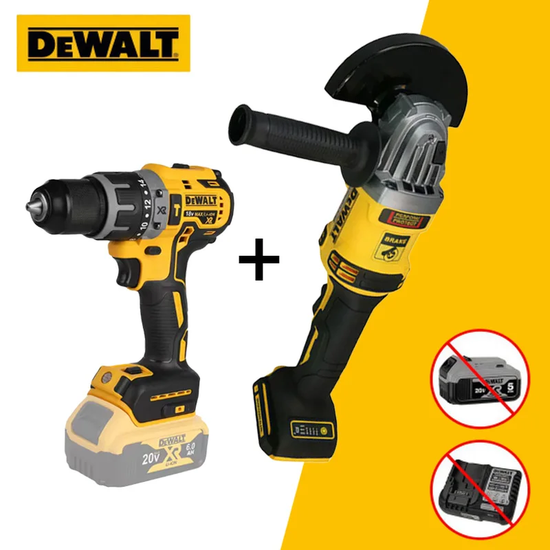 

Набор аккумуляторных электроинструментов DEWALT 20V MAX: бесщеточная угловая шлифмашина DCG405FN и дрель-шуруповерт DCD791 для обслуживания автомобилей