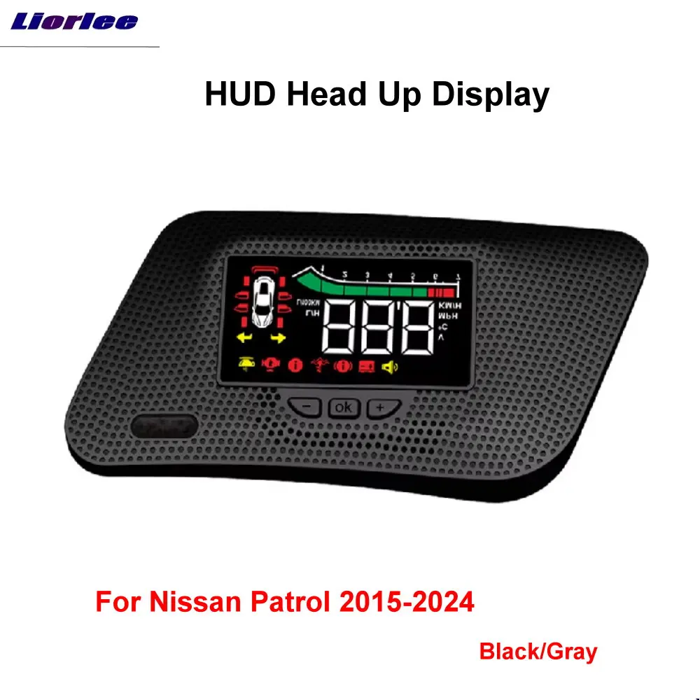 

For Nissan Patrol Y62 2015-2024 Car HUD Head Up Display Electronic Accessories Auto Windshield Projector Alarm System