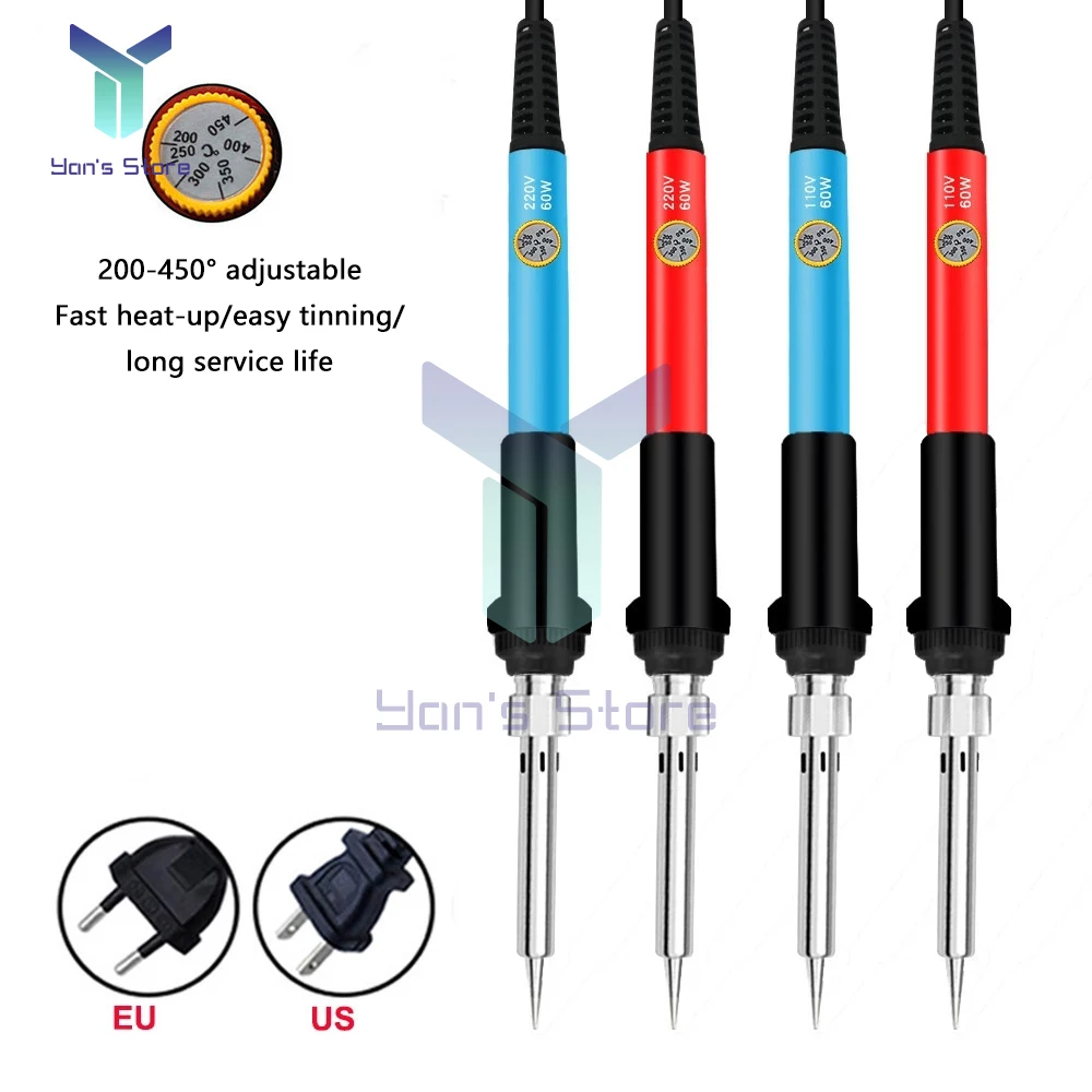 Adjustable Temperature Electric Soldering Iron 220V 110V 60W Welding Solder Rework Station Heat Pencil Tips Repair Tool