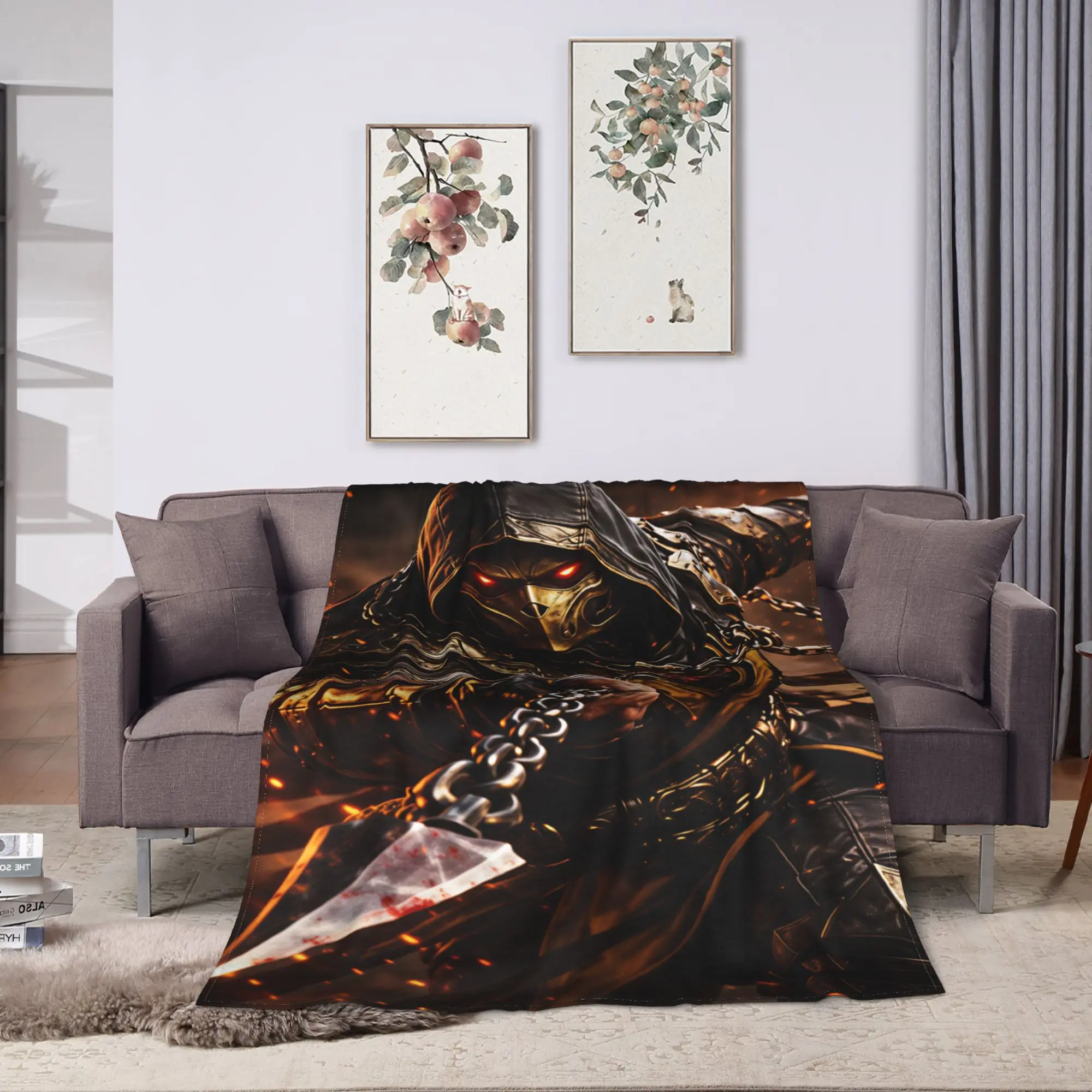 M-Mortal Kombat  Blanket Quality Soft  Throw Blanket Winter Picnic Couch Chair Funny Bedspread