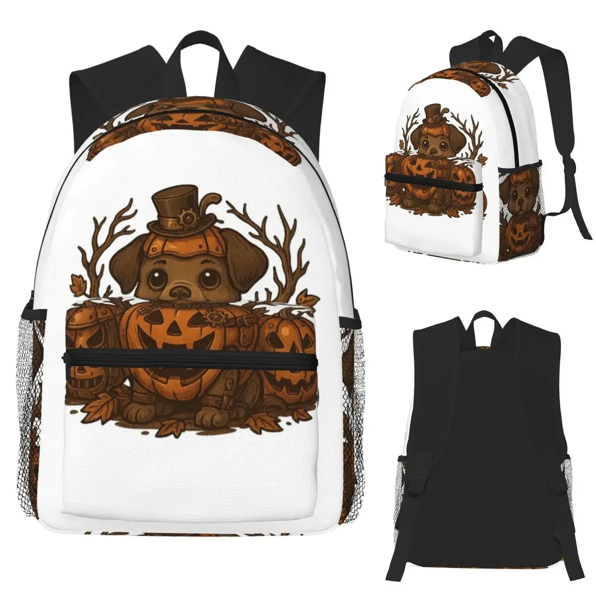

Стимпанк Хэллоуин Щенок Готический Тыква Собака Студенческий Рюкзак Школьная Сумка Туризм Путешествия Рюкзак Мужчины Женщины Книжная Сумка Сумки На Ремне