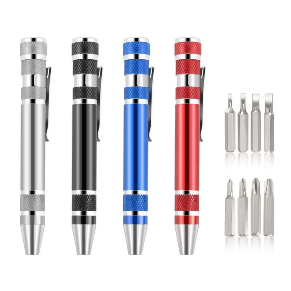 Durable 8 In 1 Mini Screwdriver Pen Pocket Manual Phone Repair Hand Tools Kit Portable Precision Screwdriver Set