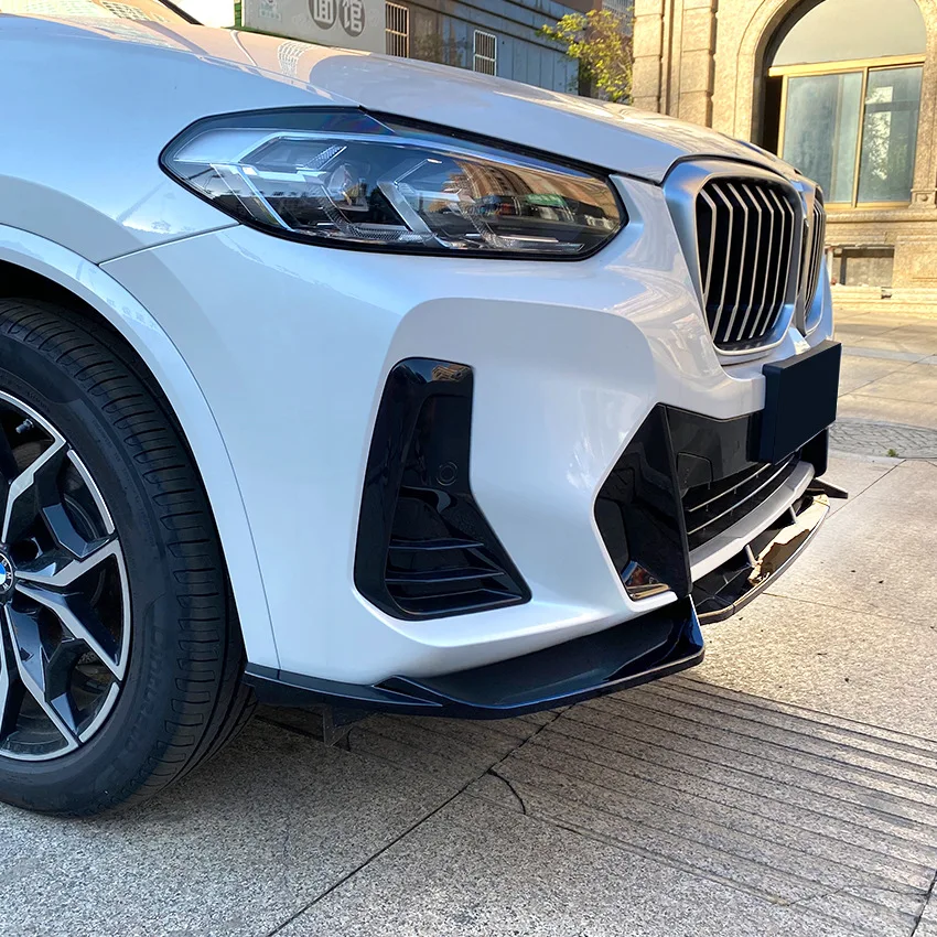 For 2021 2022 22023 BMW X3 G01 X4 G02 M Pack Front Bumper Splitter Lip Spoiler Diffuser  Bodykits Car Adjustment Kit
