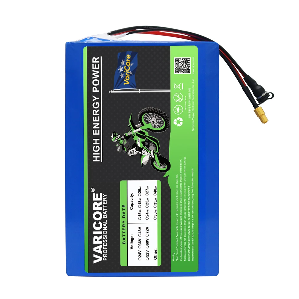 VariCore 36V 30Ah 10s6p 21700 Lithium Battery Pack 42V 500w 800w 1000w 1200w 1500w Batteries Cell Built in BMS