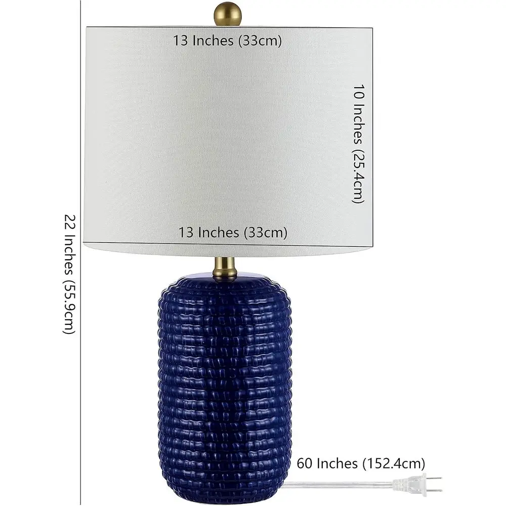 Navy Blue 22-inch LED Table Lamp Set for Bedroom, Living Room, and Office (2 Pack with Bulbs) view 4
