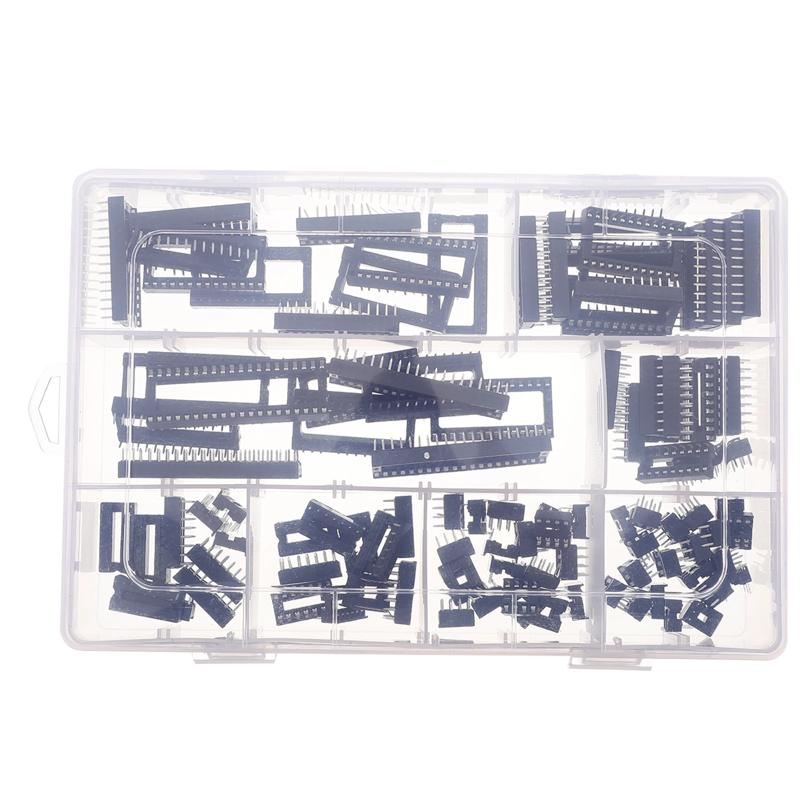 

100Pcs Ic Chip Socket Set 6 8 14 16 18 24 28 40 Pin Double Row Soldering Type Dip Integrated Circuit Seat for Pcb Assembly