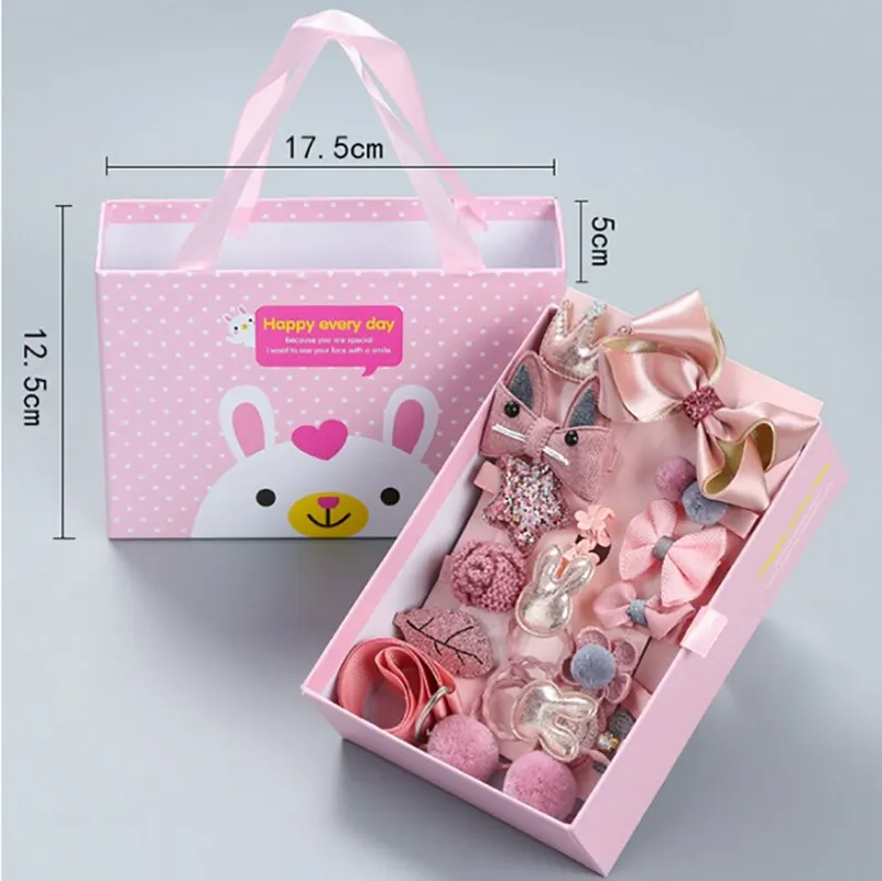 18 Pieces Baby Hair Accessories Princess Headdress Girls Headband Children Barrettes Headband Gift Set Box