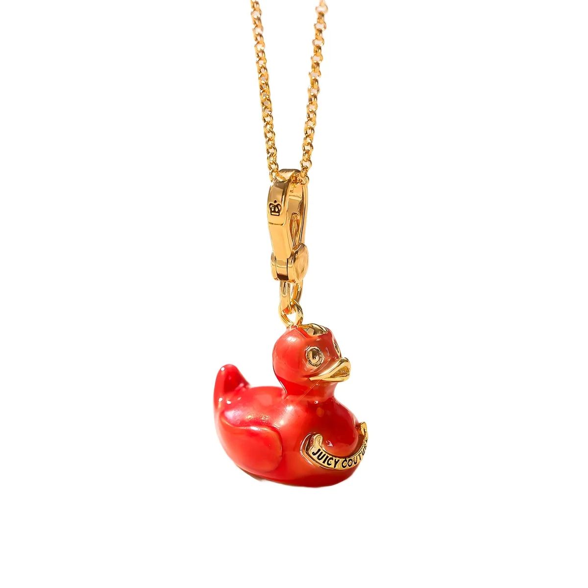 1Pc Cute Enamel-colored Cartoon Duck Pendant Animal-shaped Keychain, Necklace, and Charm Trendy Design Fashionable Chain Gift