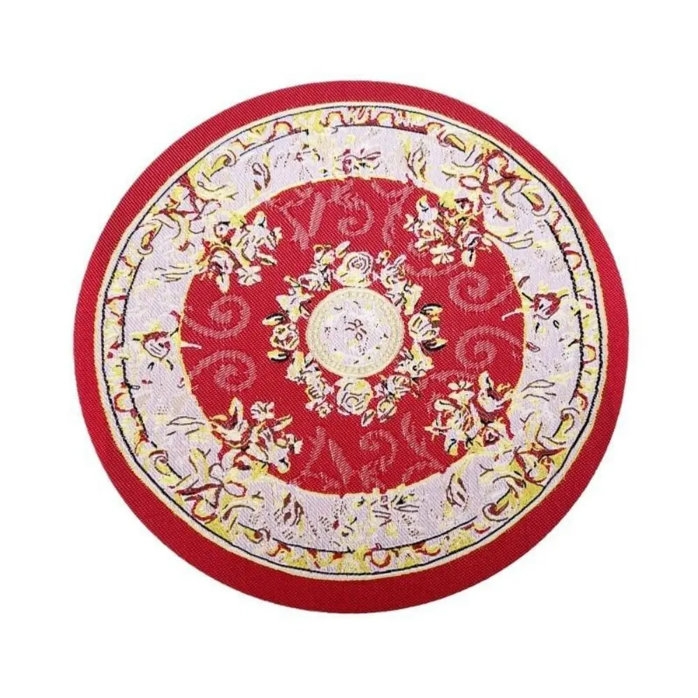 Multicolor Dollhouse Carpet Floral Pattern Oval Round Miniature Weaving Rug Accessories Playing House Floor Covering Mat