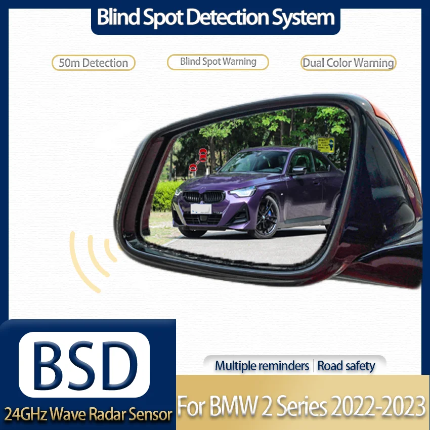 Real-Time Blind Spot Monitoring, Sound & Light Dual Alarm, BSD Collision Avoidance Radar Kit Fit BMW 2 Series 2022-2023