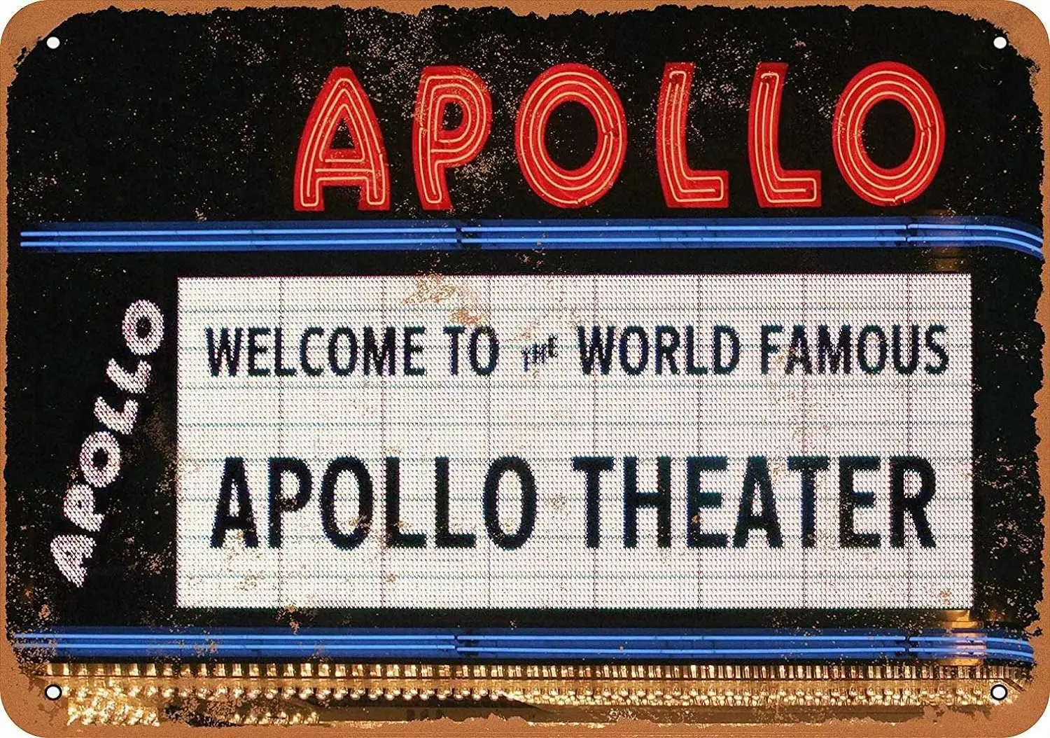 8 x 12 Metal Sign - Apollo Theater New York City - Retro Tin Art Decor Wall Decor