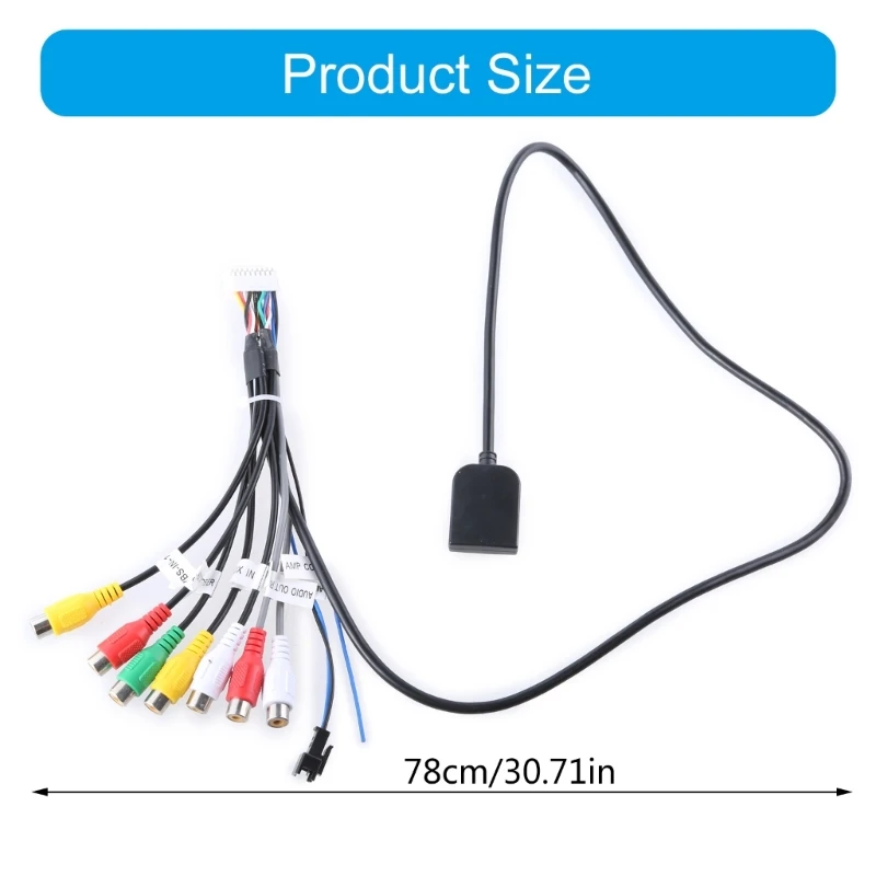 Car Navigation Music Cable SIMs Slot Fan Wire for Reverse Assistance Car Stereo Wiring Harness Adapter