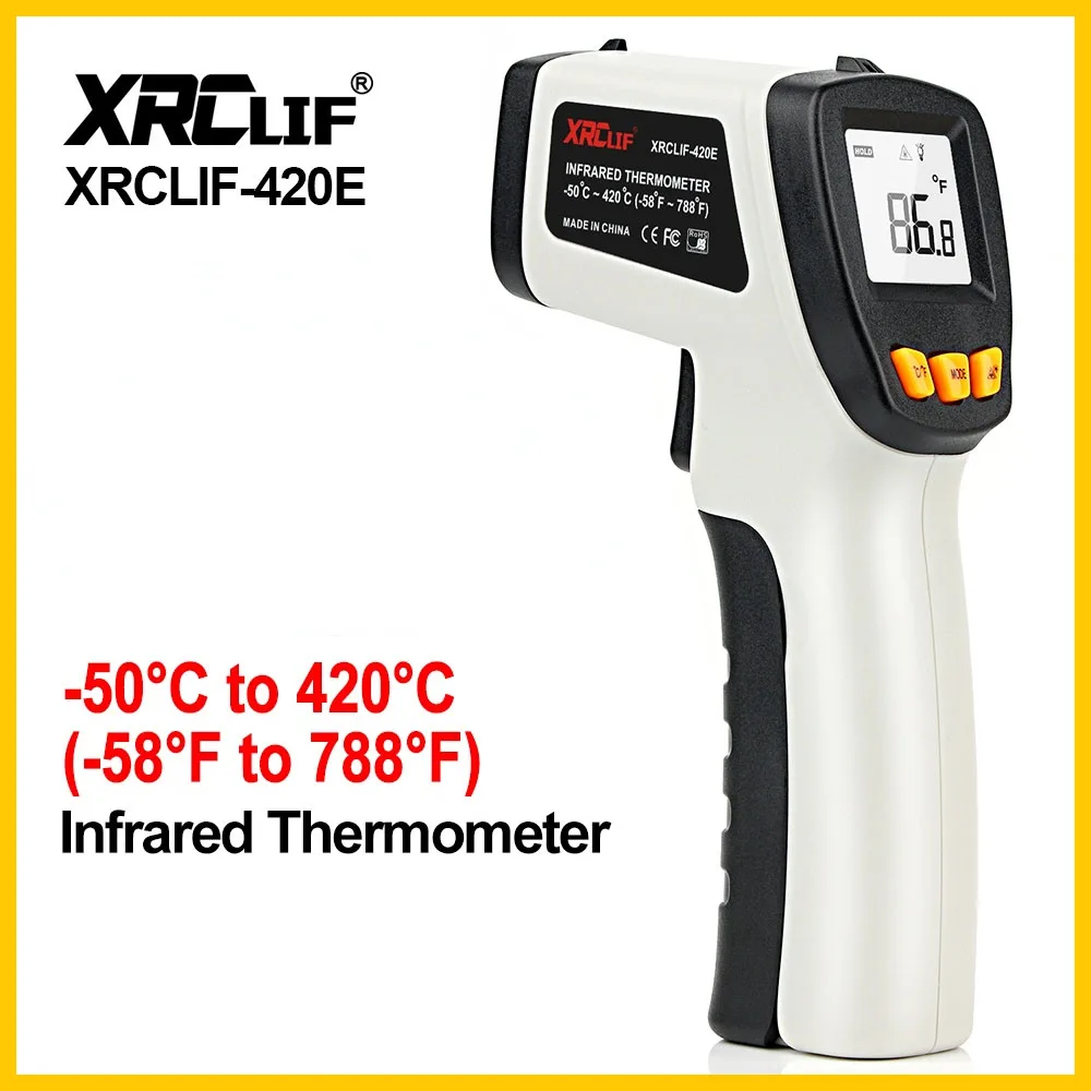 XRCLIF Digital Thermometer Non Contact Pyrometer Laser Infrared Temperature Meter -58℉~1022℉