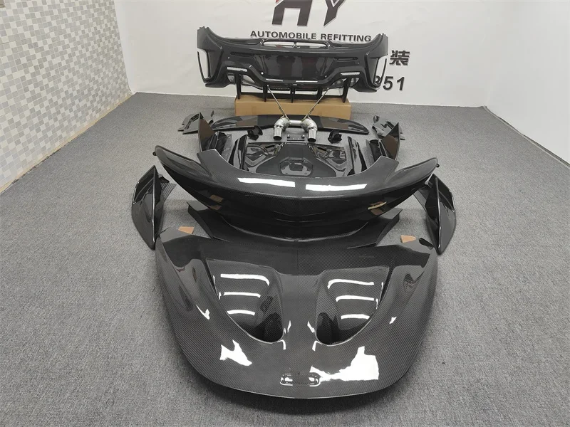 for McLaren 540C 570S Upgrade 600LT Style All Carbon Fiber Front and Rear Bumpers Side Skirts Tail Covers Exhaust Body Kit