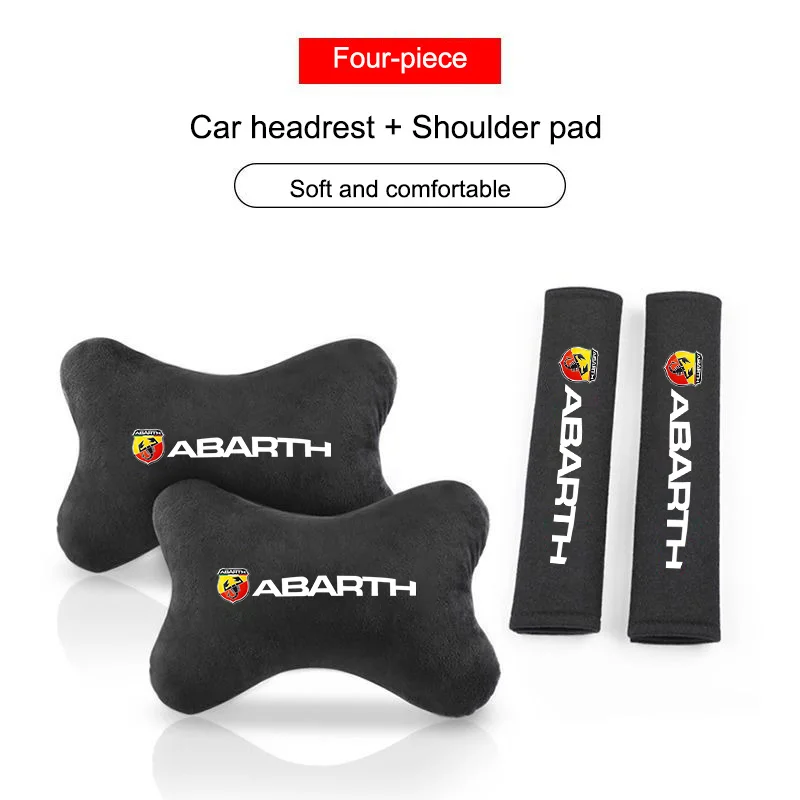 Autositz Nackenkissen Kopfstütze Sicherheitsgurt Schulter Sicherheitspolster Schutz für Fiat Abarth 124 Spider 500 595 695 C Autozubehör