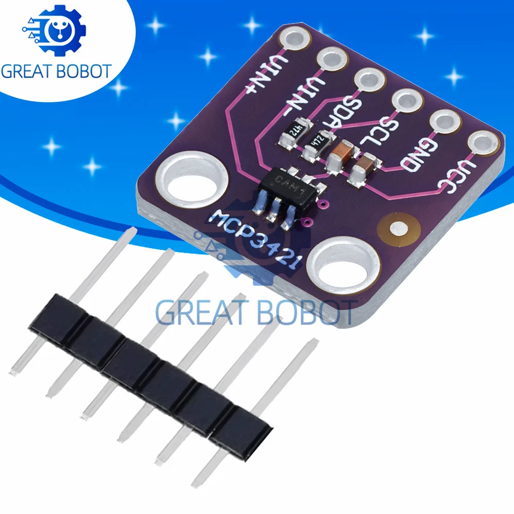 BS MCP3421 I2C SOT23-6 delta-sigma ADC Evaluation Module Board For PICkit Serial Analyzer Module GY-MCP3421