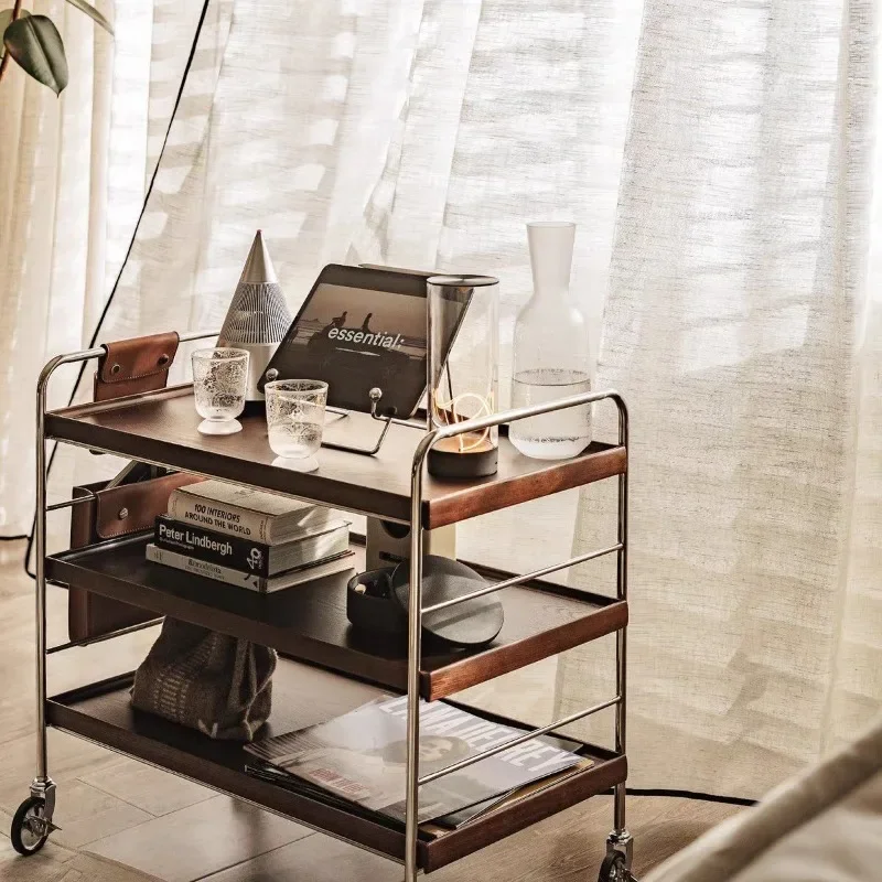 Xingyun trolley, sofa side cabinet, movable coffee table, household shelf, living room side table