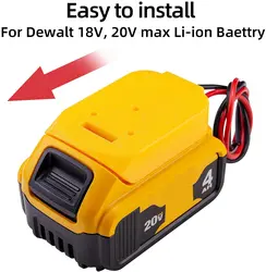 Battery DIY Adapter Power Wheel Converter For DeWalt DCB182 18V Li-ion Battery for Rc Car, Robotics, Rc Truck 14 AWG Wires