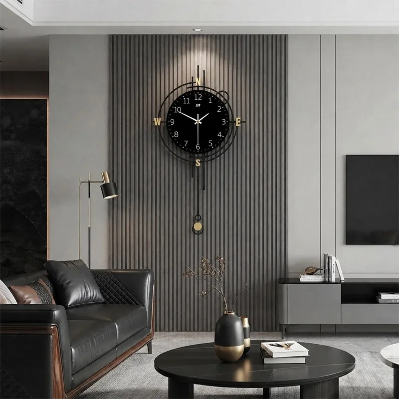 Luxury Modern Wall Clocks Minimalist Geometric Shape Creative Large‑size Silent Office Wall Clock Living Dining Room Home Decor