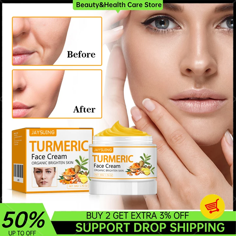 

Natural Turmeric Whitening Face Cream Retinol Brightening Exfoliating Moisturizing Firming Lightening Fade Fine Lines Skin Care