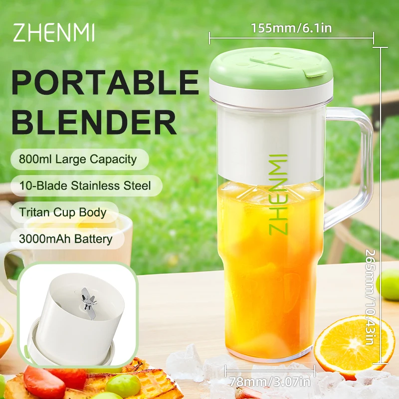 

23oz Portable Jiucer with USB-C Rechargeable Battery, Easy-Clean Design, For Outdoor Fitness, Travel & Everyday Use