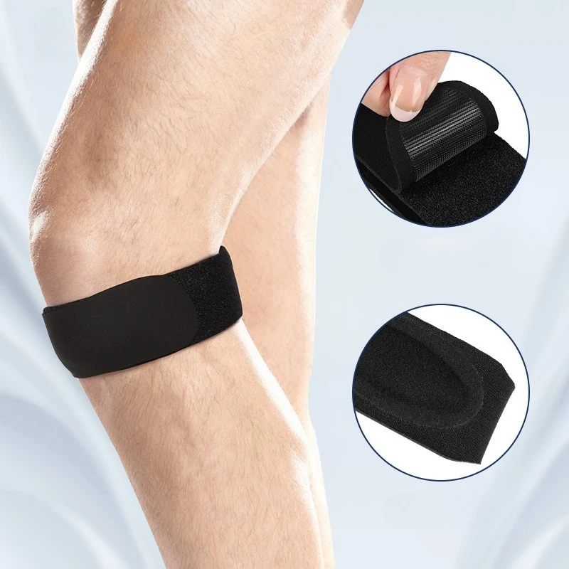 Motion Silicone Patellar Knee Support Belt with Adjustable Pressure and U-shaped Ring
