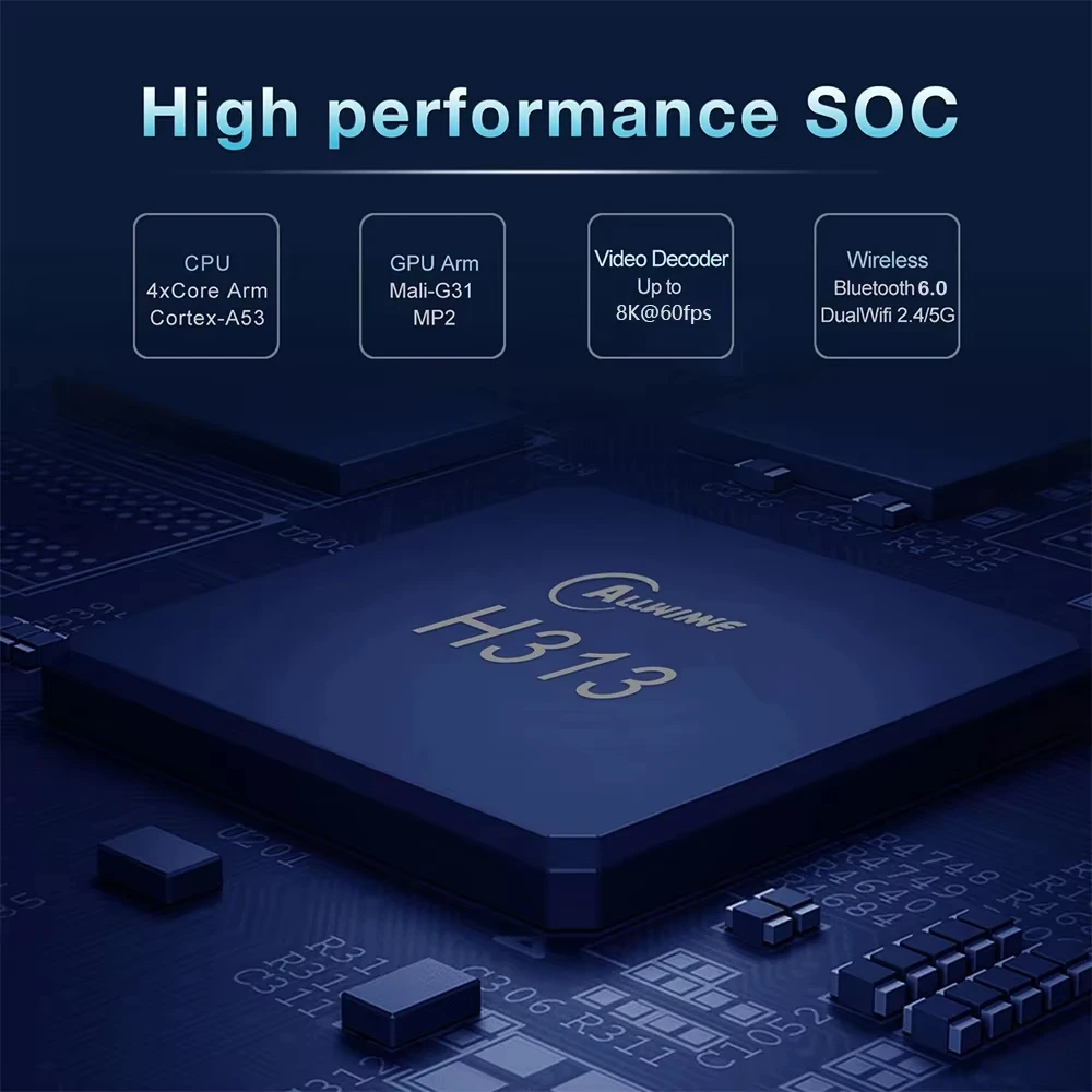 Android Smart TV Box 2026 Q1 Bluetooth 6.0 8K Android 16 Allwinner H313 Google Assistant Voice Remote 8GB 256GB Media Player view 6
