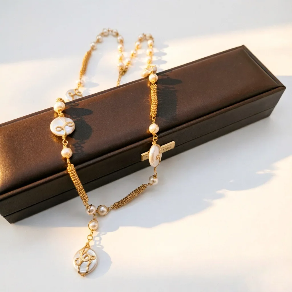 Statement Baroque Pearl Necklace Luxury Elegant Collar Chain Necklaces Fashion Hand Wound Spring Design Chain Collar Jewelry