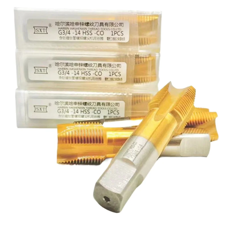 M35-CO HSS 55 °/60 ° pipe thread tap G ZG RC NPT PT, stainless steel water pipe internal thread tapping machine tool hand tool