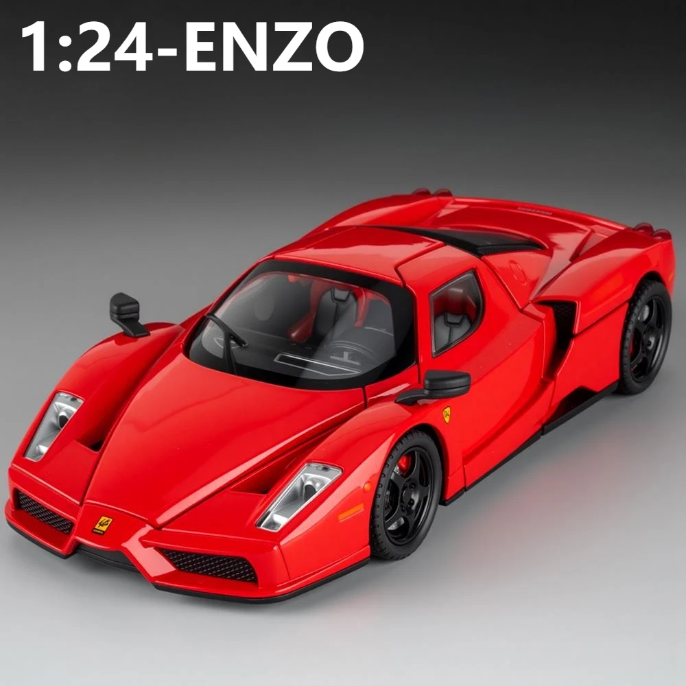 

1:22 Enzo спортивный автомобиль, модель из сплава, литая под давлением игрушечная техника, металлическая имитация звука, свет, модель, коллекция, подарки для детей