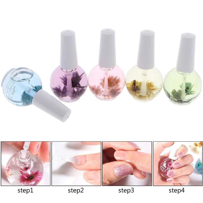 15ML Nail Nutrition Oil,8 style flower Nail Cuticle Care Liquid Oil,Moisturizing Anti-dead skin Nutrient Nail Cuticle Oil Tools