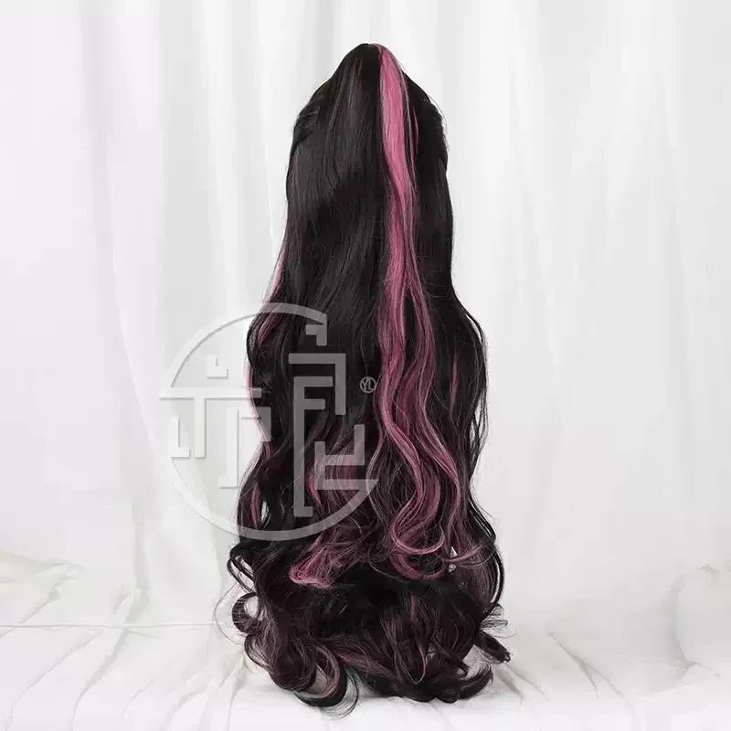 Naraka Bladepoint Tessa Cosplay Wig Black Pink Heat Resistant Synthetic Hair Halloween Carnival Party Role Play + Wig Cap